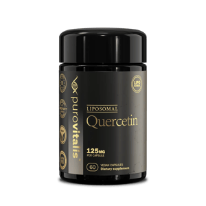 Liposomal Quercetin Supplement for sale by Purovitalis. Liposomal Quercetin capsules is the most sufficient way for your body to absorb.
